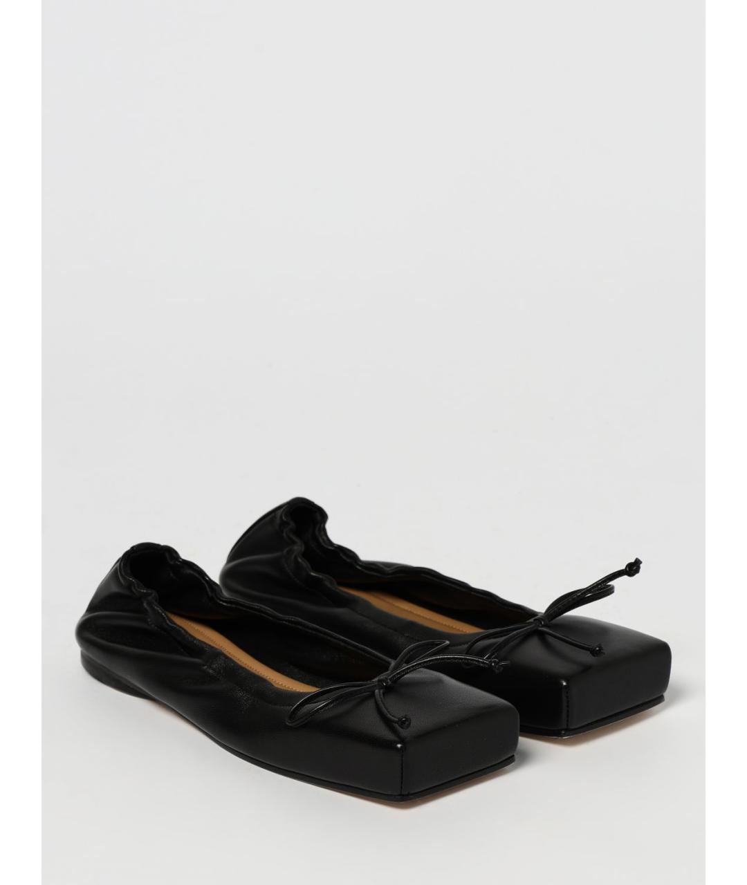 JACQUEMUS Черные кожаные балетки, фото 2