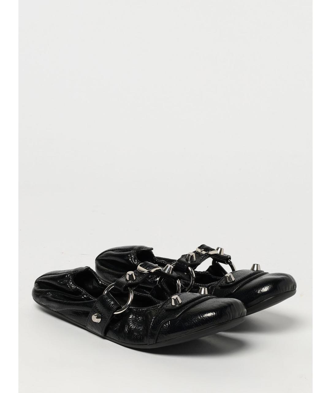 BALENCIAGA Черные балетки из лакированной кожи, фото 2