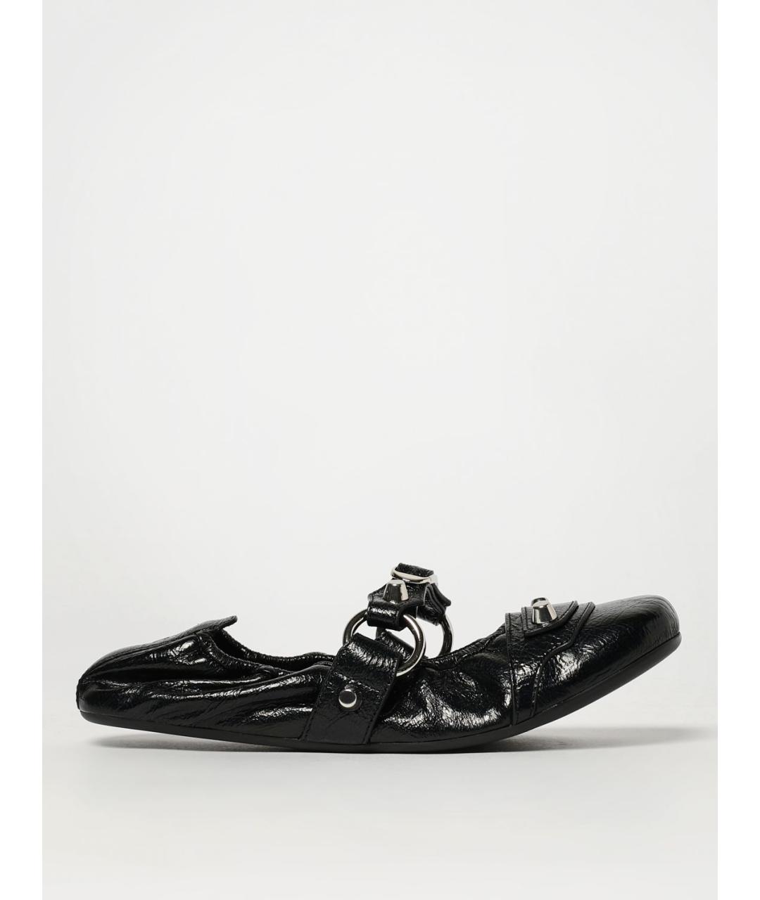 BALENCIAGA Черные балетки из лакированной кожи, фото 5