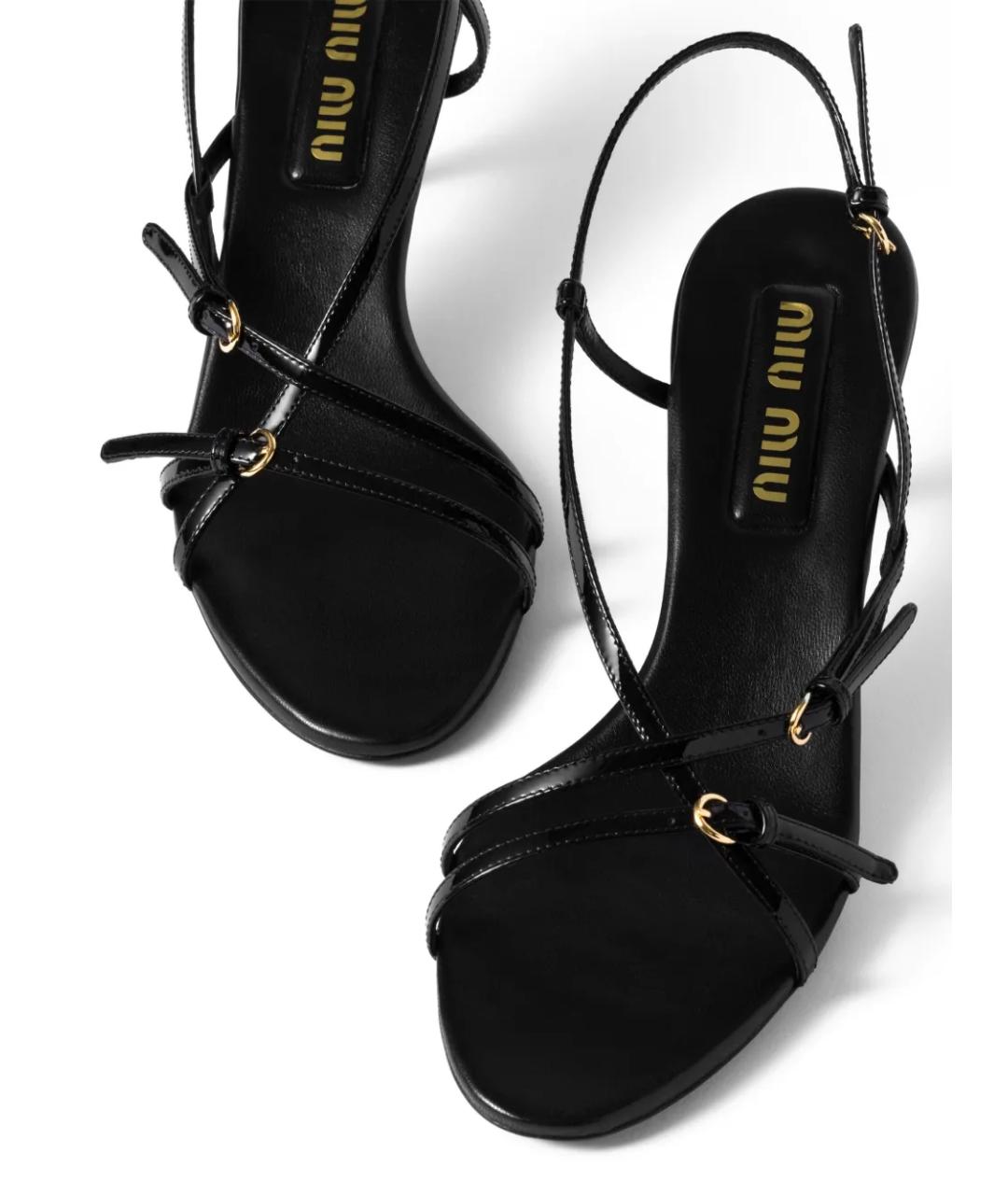 MIU MIU Черные кожаные босоножки, фото 3