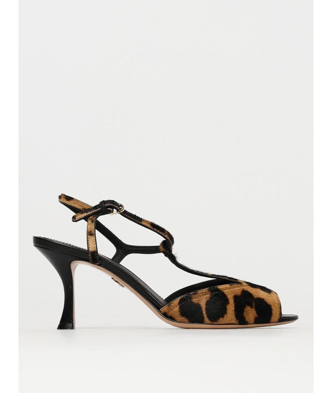 FERRAGAMO Коричневые кожаные босоножки, фото 5