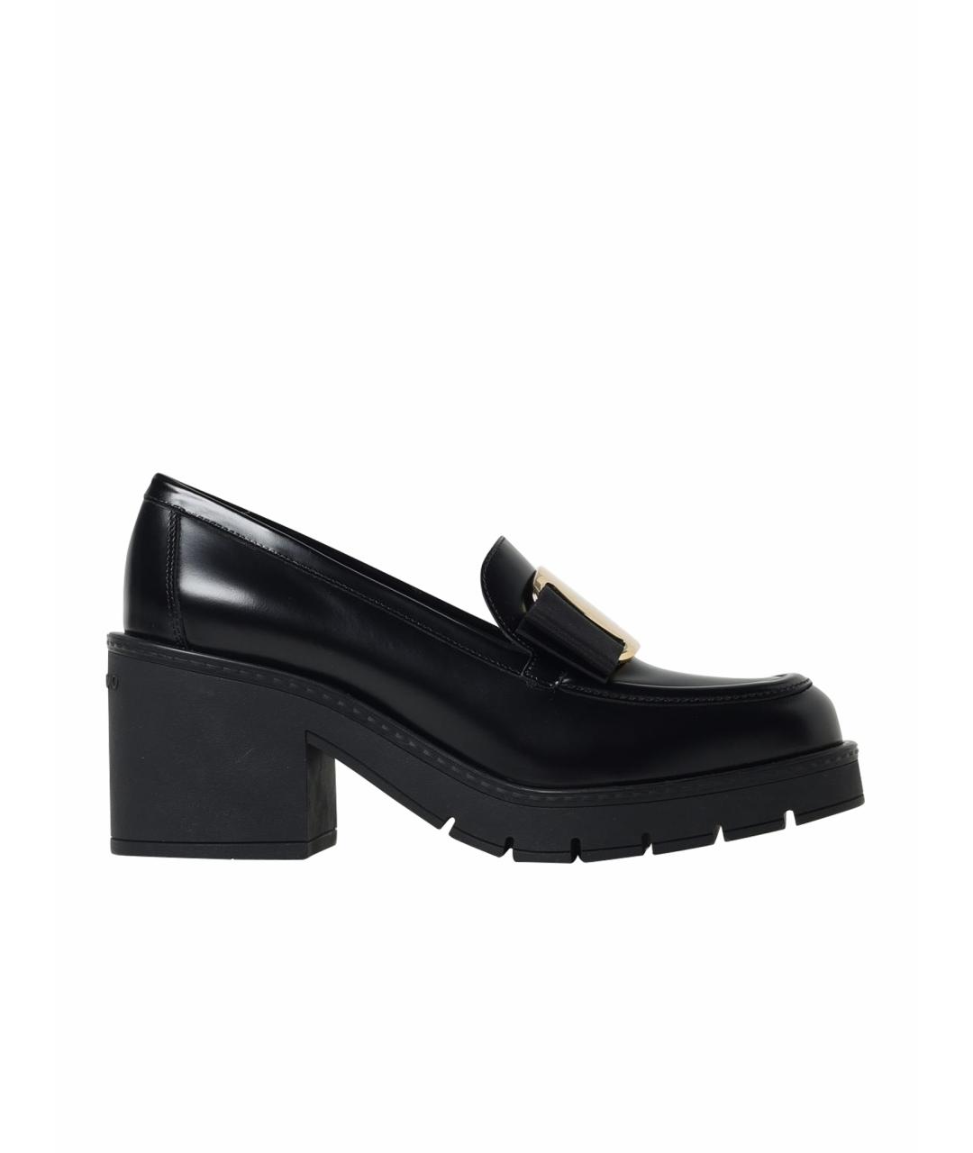 FERRAGAMO Черные кожаные туфли, фото 1