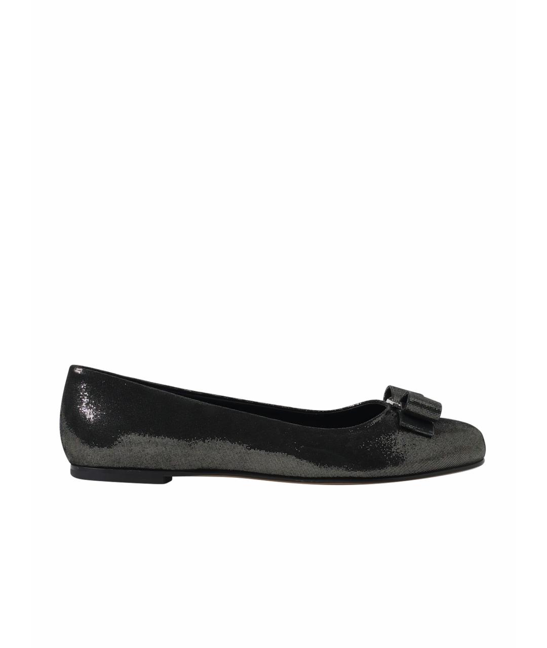FERRAGAMO Черные балетки, фото 1