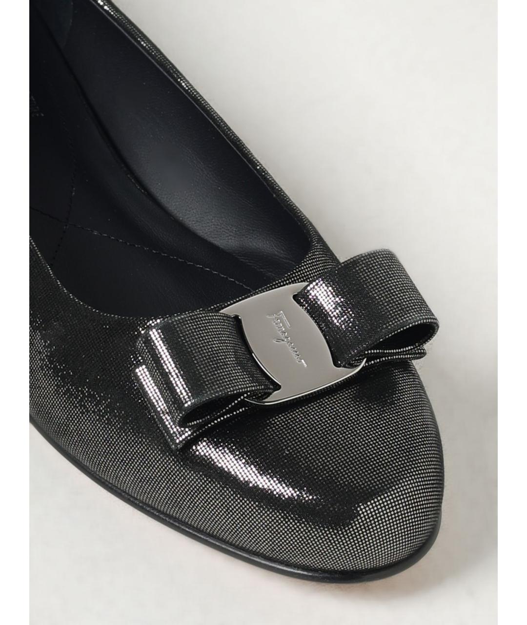 FERRAGAMO Черные балетки, фото 4