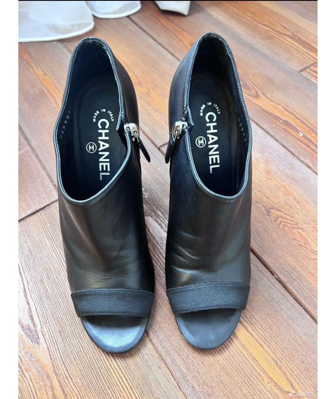 CHANEL Черные кожаные ботильоны, фото 3