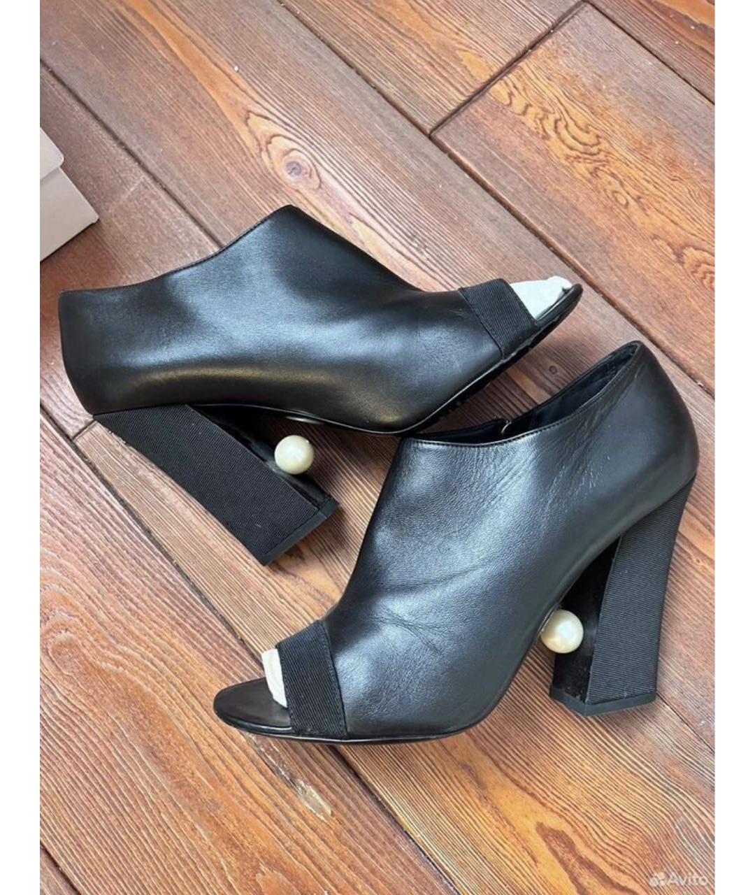 CHANEL Черные кожаные ботильоны, фото 6