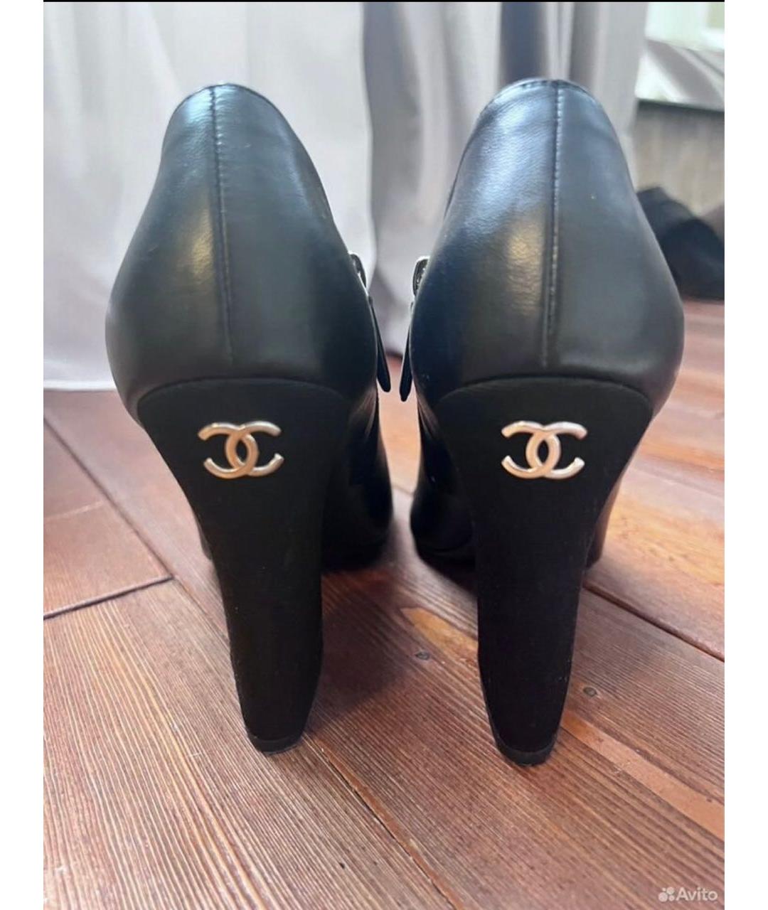 CHANEL Черные кожаные ботильоны, фото 4