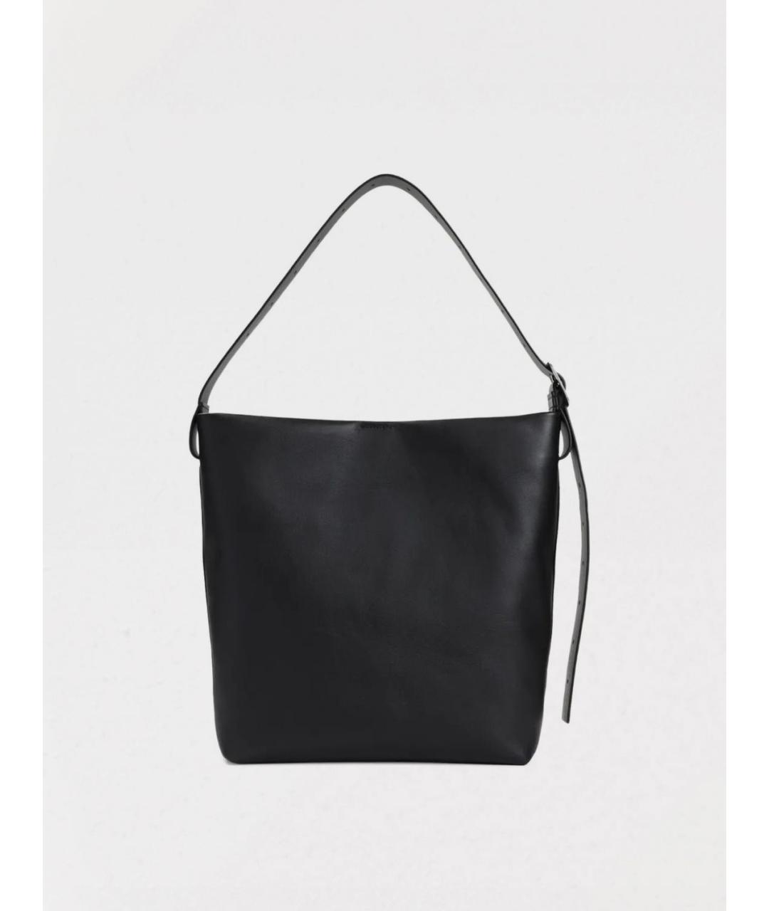 JIL SANDER Черная кожаная сумка тоут, фото 2