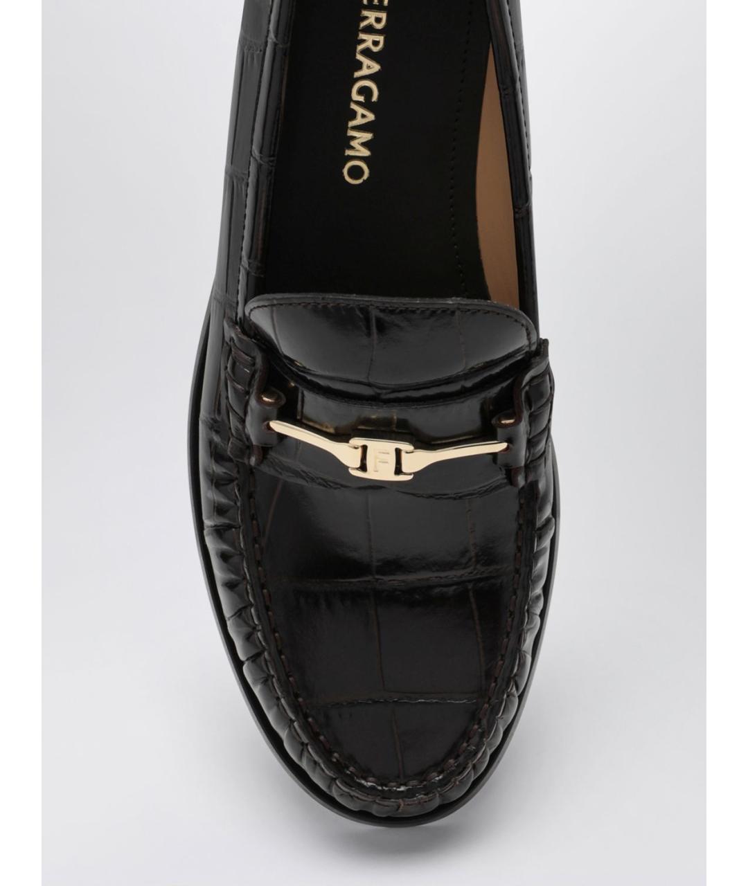 FERRAGAMO Коричневые лоферы, фото 4