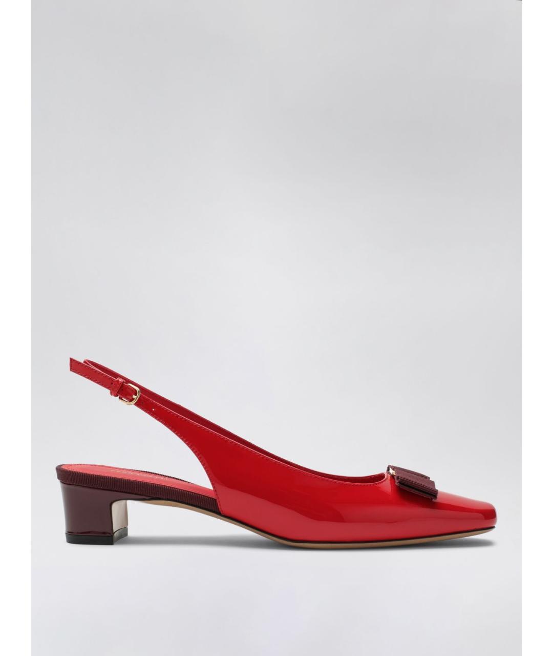 FERRAGAMO Красные туфли из лакированной кожи, фото 5