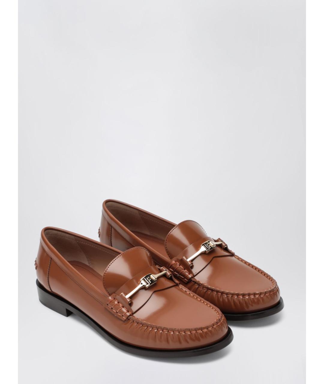FERRAGAMO Коричневые кожаные лоферы, фото 3