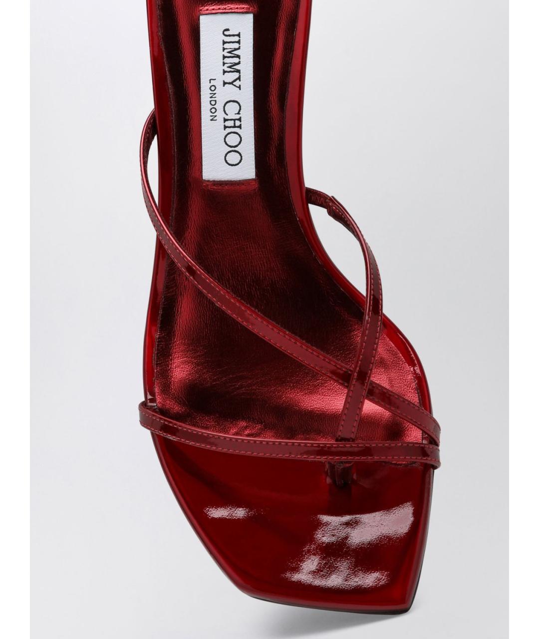 JIMMY CHOO Бордовые босоножки, фото 4