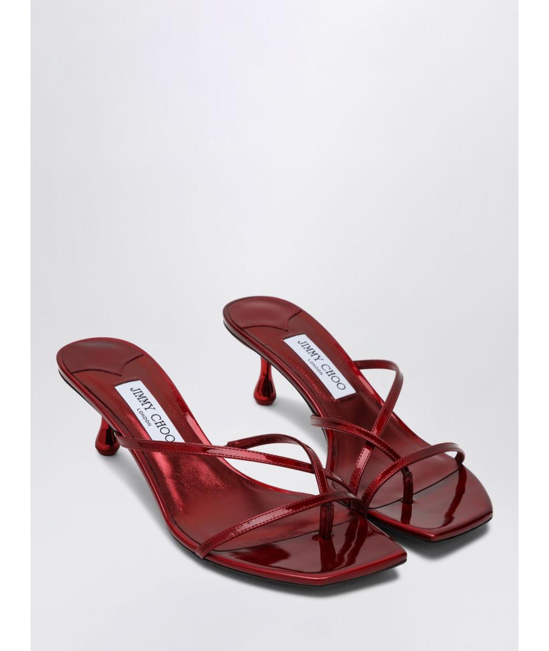 JIMMY CHOO Бордовые босоножки, фото 3