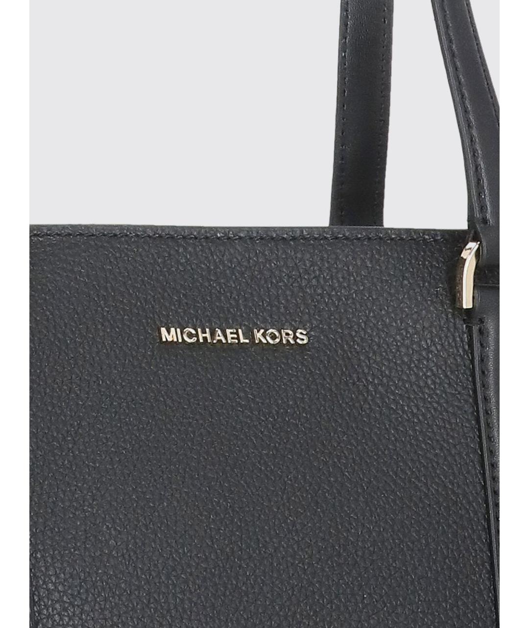 MICHAEL KORS Черная кожаная сумка тоут, фото 5