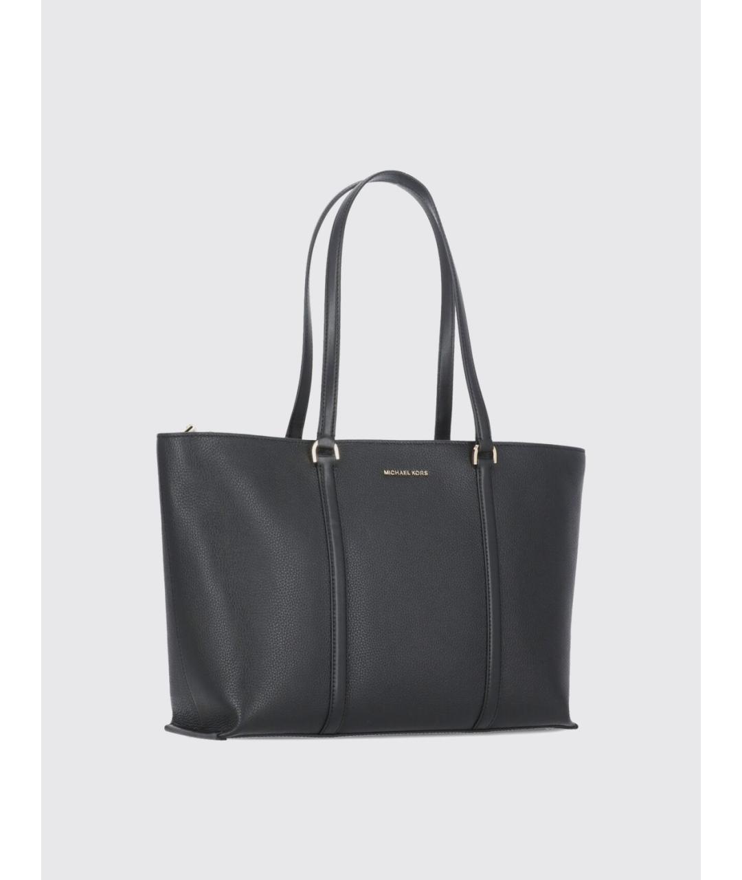 MICHAEL KORS Черная кожаная сумка тоут, фото 3