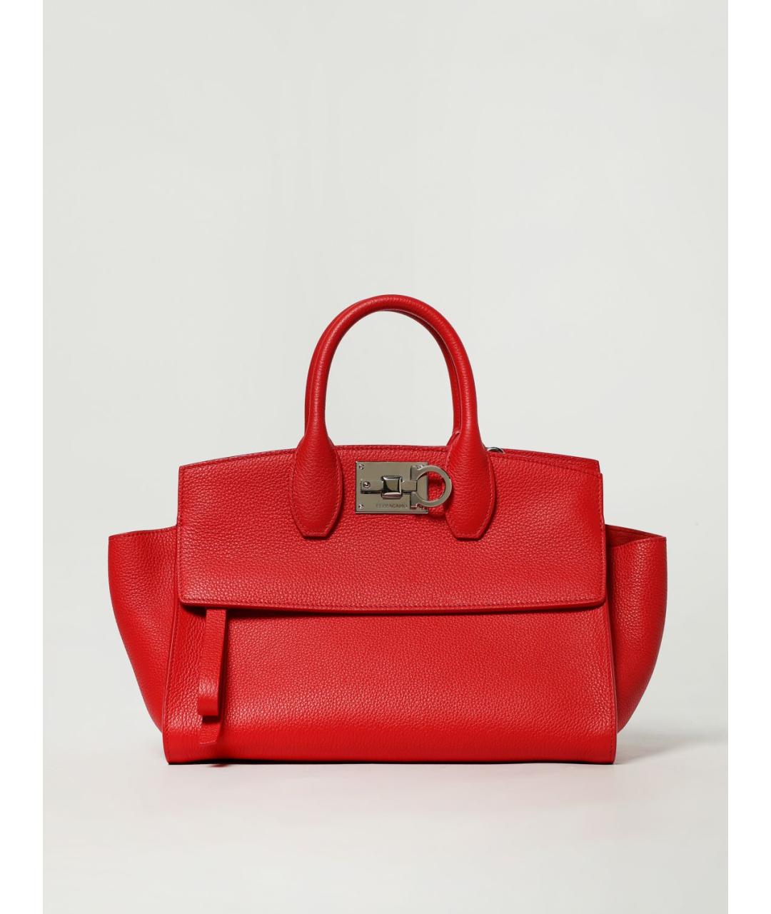 FERRAGAMO Красная кожаная сумка тоут, фото 6