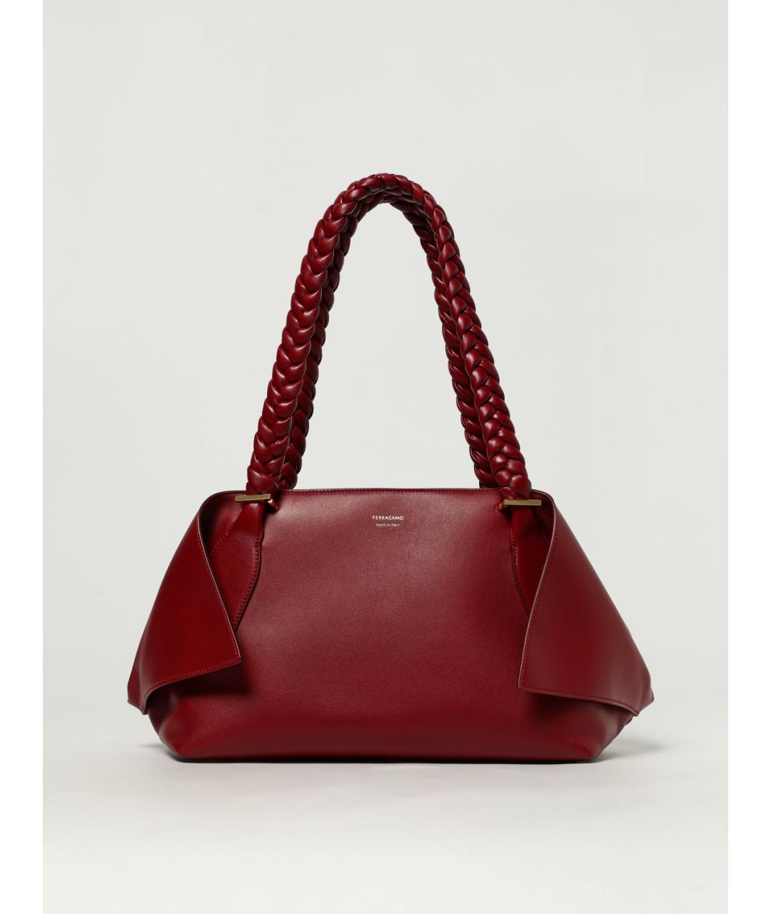 FERRAGAMO Красная кожаная сумка через плечо, фото 6