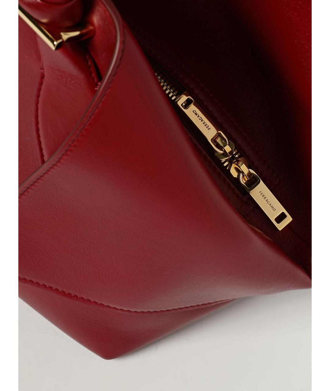 FERRAGAMO Красная кожаная сумка через плечо, фото 4