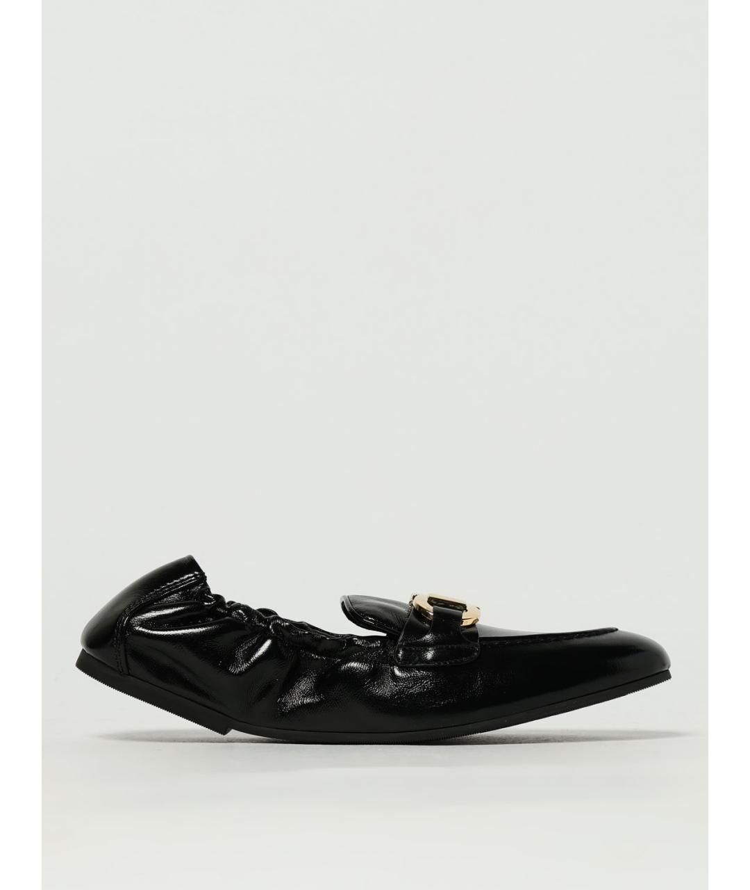 FERRAGAMO Черные балетки из лакированной кожи, фото 5