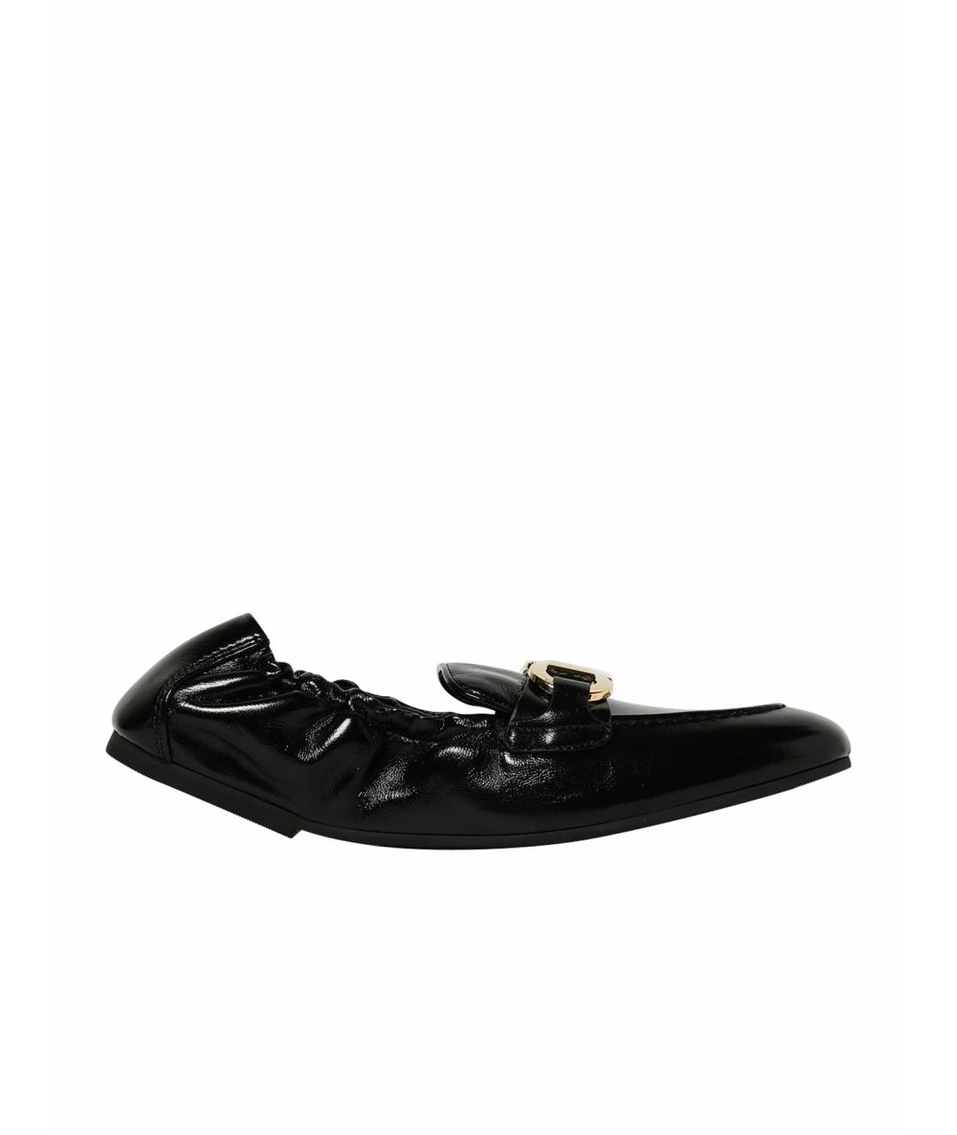 FERRAGAMO Черные балетки из лакированной кожи, фото 1