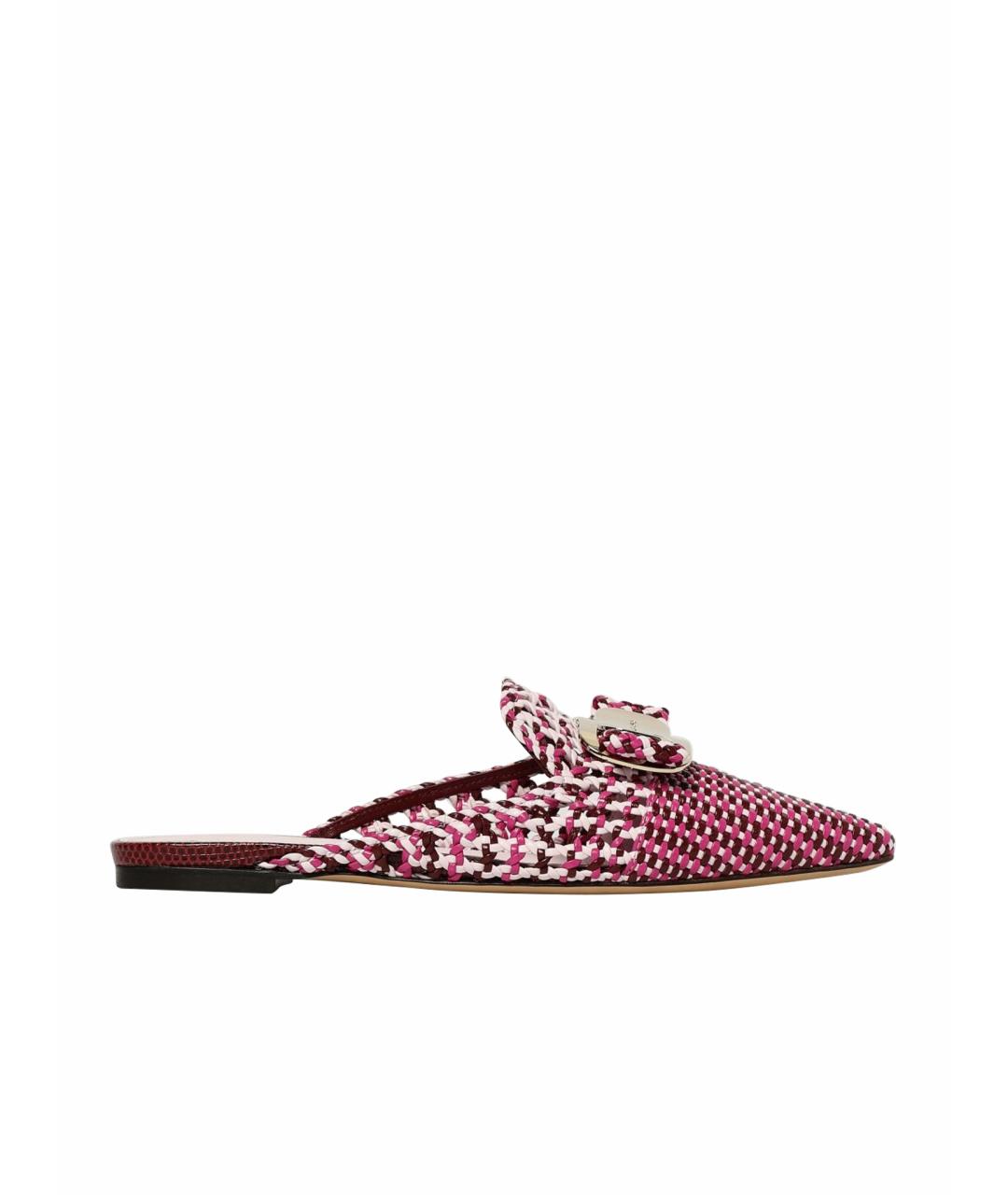 FERRAGAMO Розовые текстильные мюли, фото 1