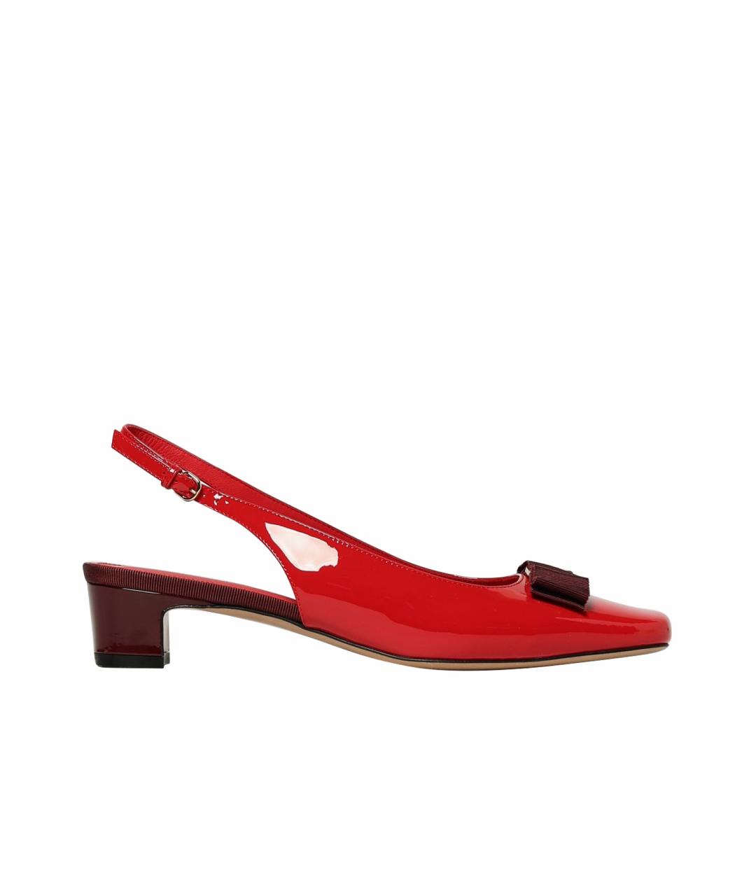 FERRAGAMO Красные туфли из лакированной кожи, фото 5