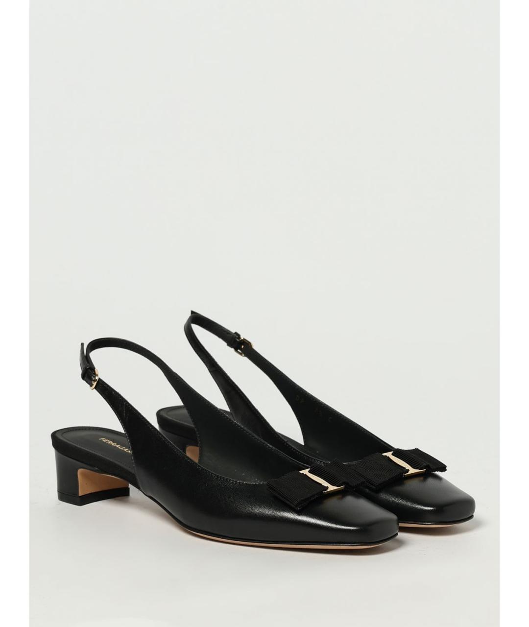 FERRAGAMO Черные кожаные туфли, фото 2
