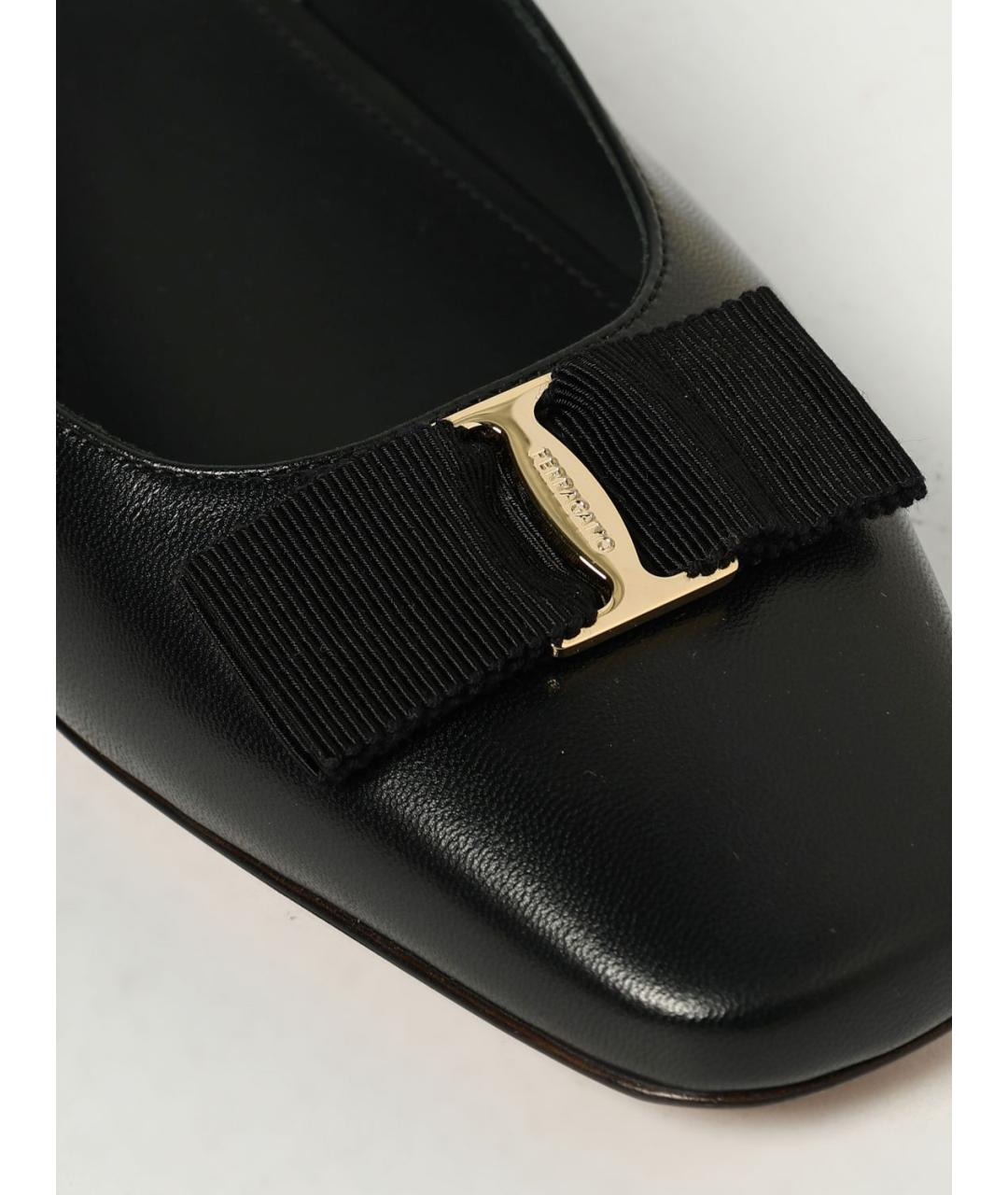 FERRAGAMO Черные кожаные туфли, фото 4