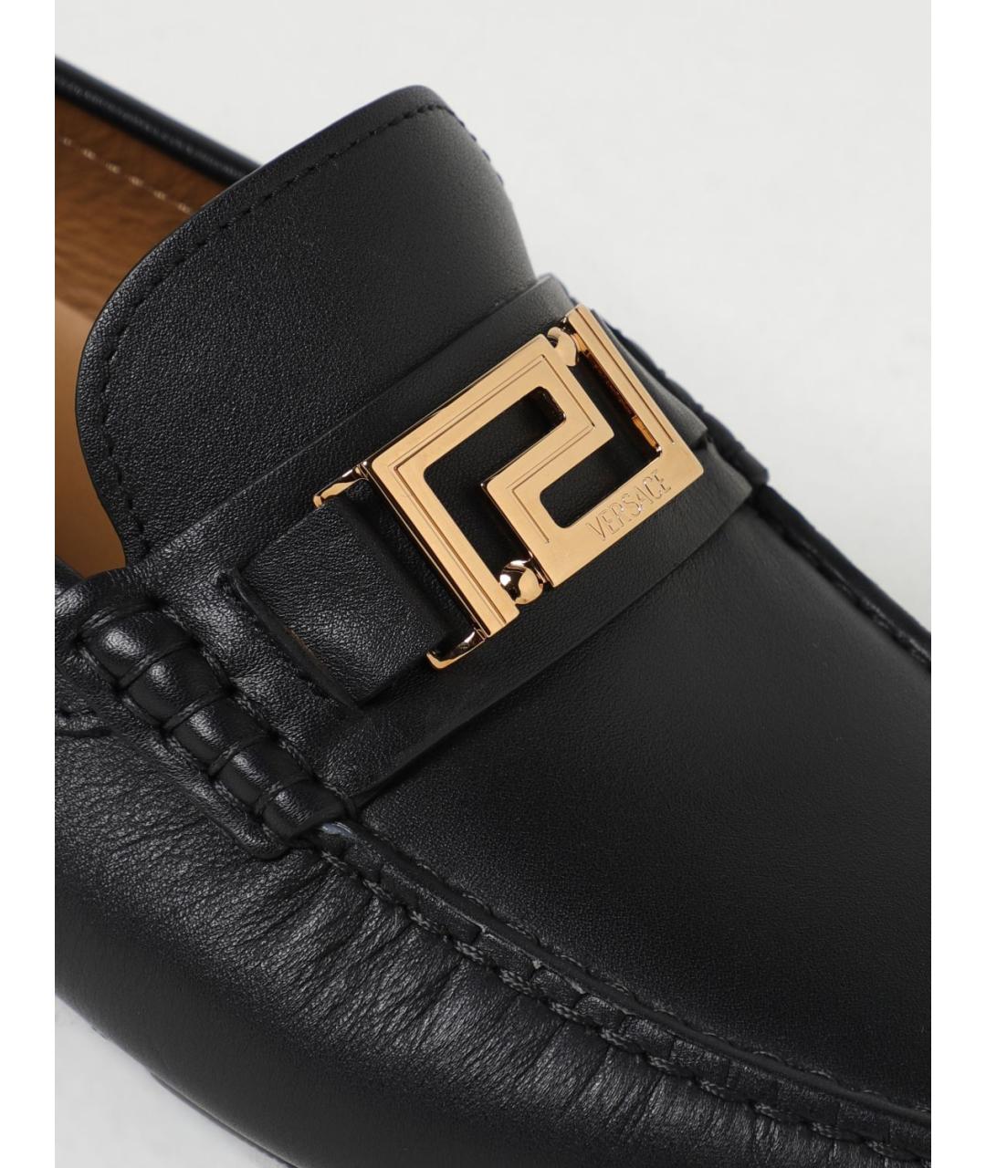 VERSACE Черные кожаные мокасины, фото 4