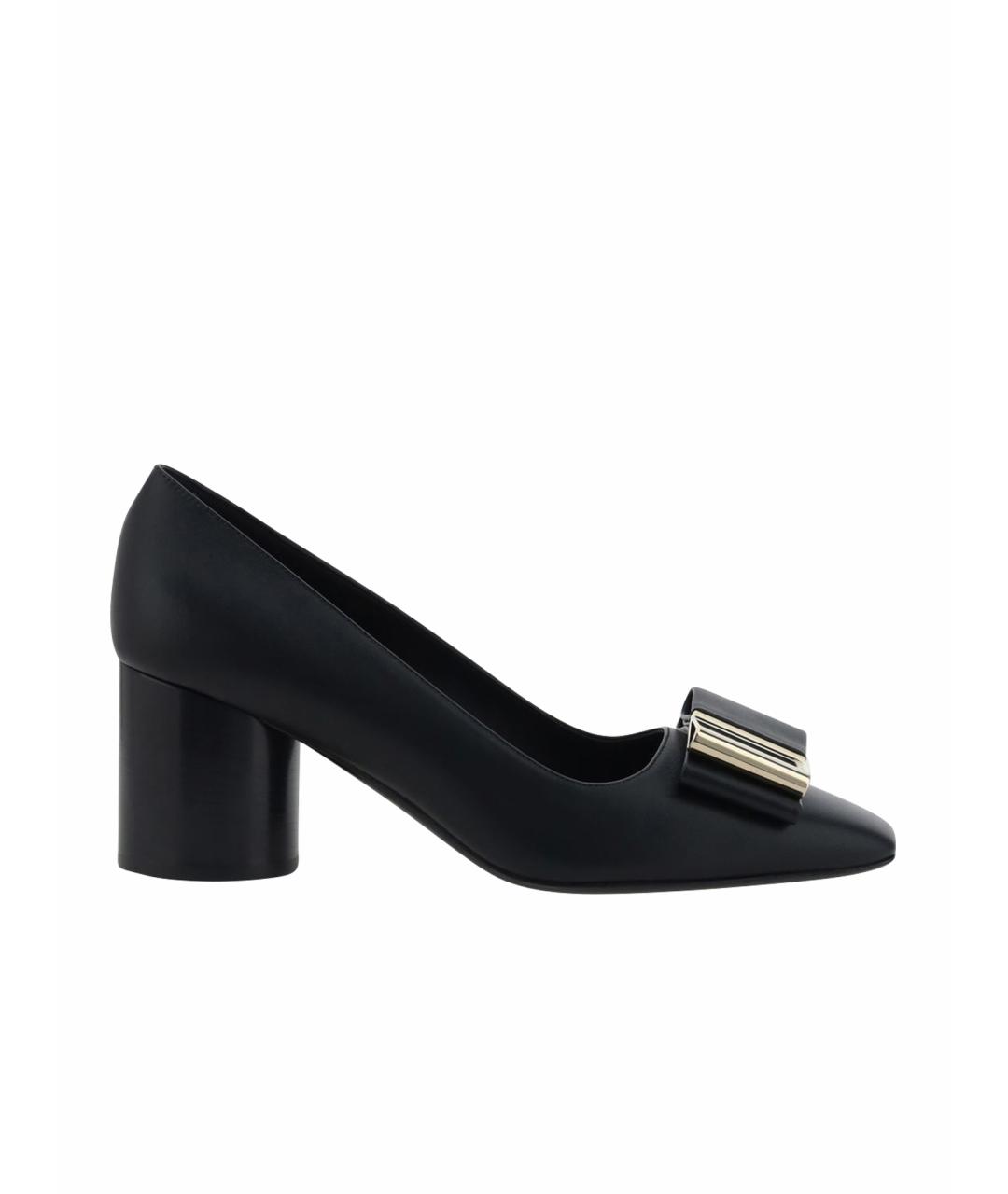 FERRAGAMO Черные кожаные туфли, фото 1