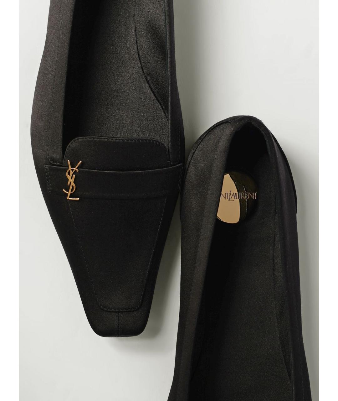 SAINT LAURENT Черные текстильные балетки, фото 4