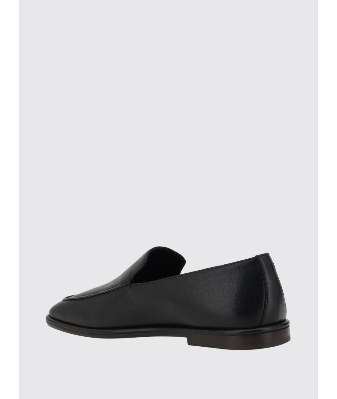 FERRAGAMO Черные кожаные лоферы, фото 3