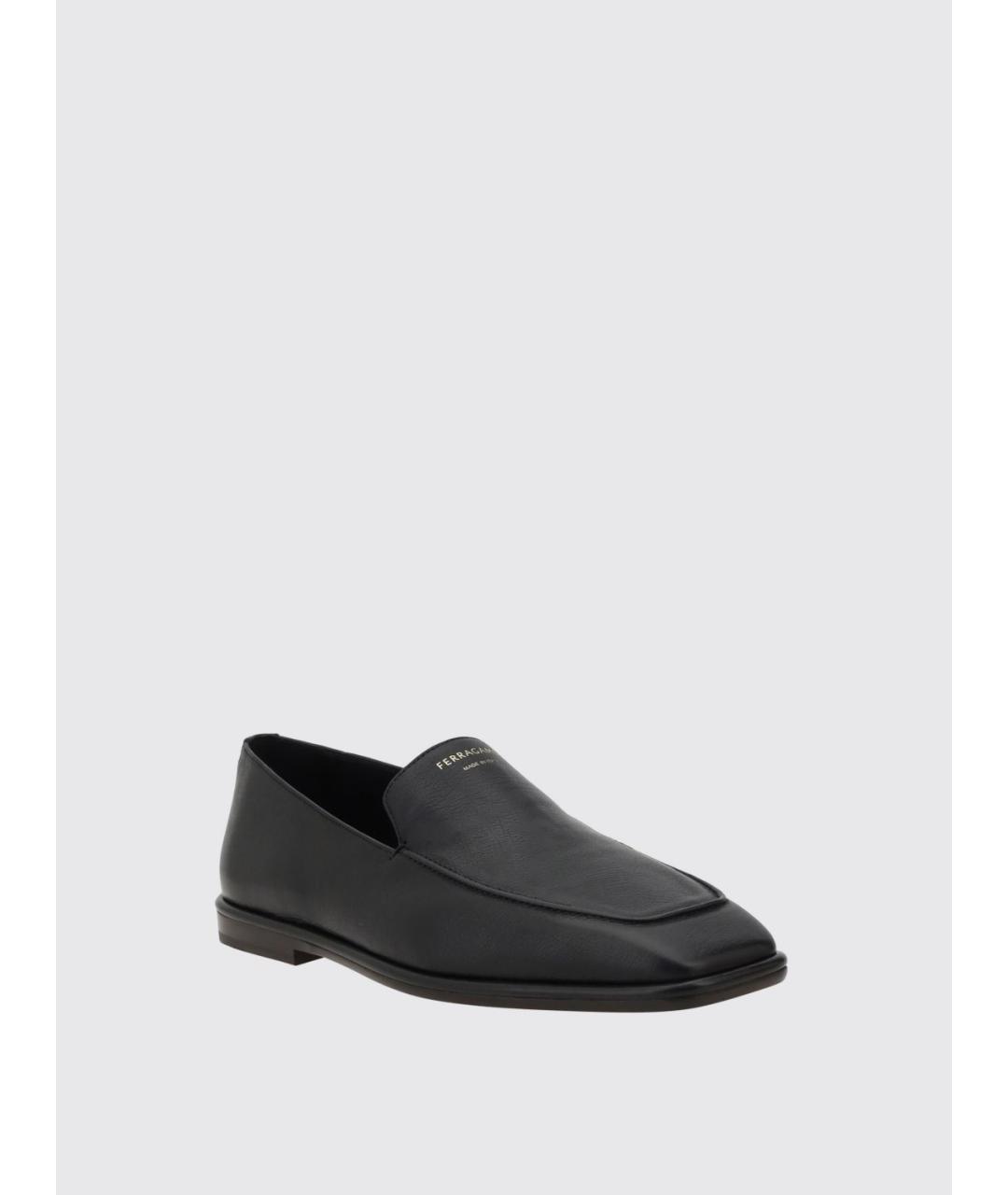 FERRAGAMO Черные кожаные лоферы, фото 2
