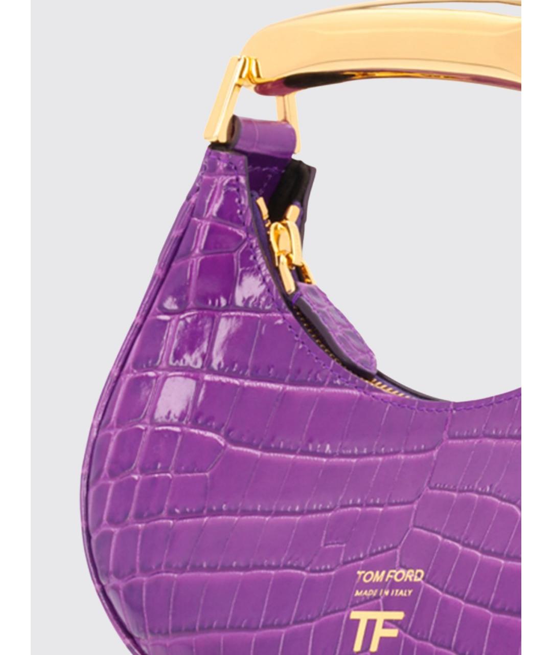 TOM FORD Фиолетовая кожаная сумка с короткими ручками, фото 3
