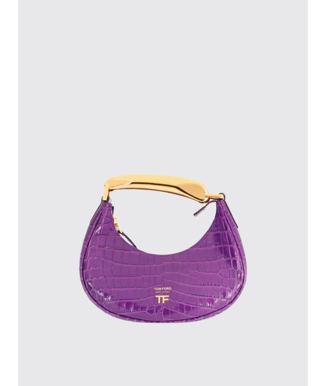 TOM FORD Фиолетовая кожаная сумка с короткими ручками, фото 4