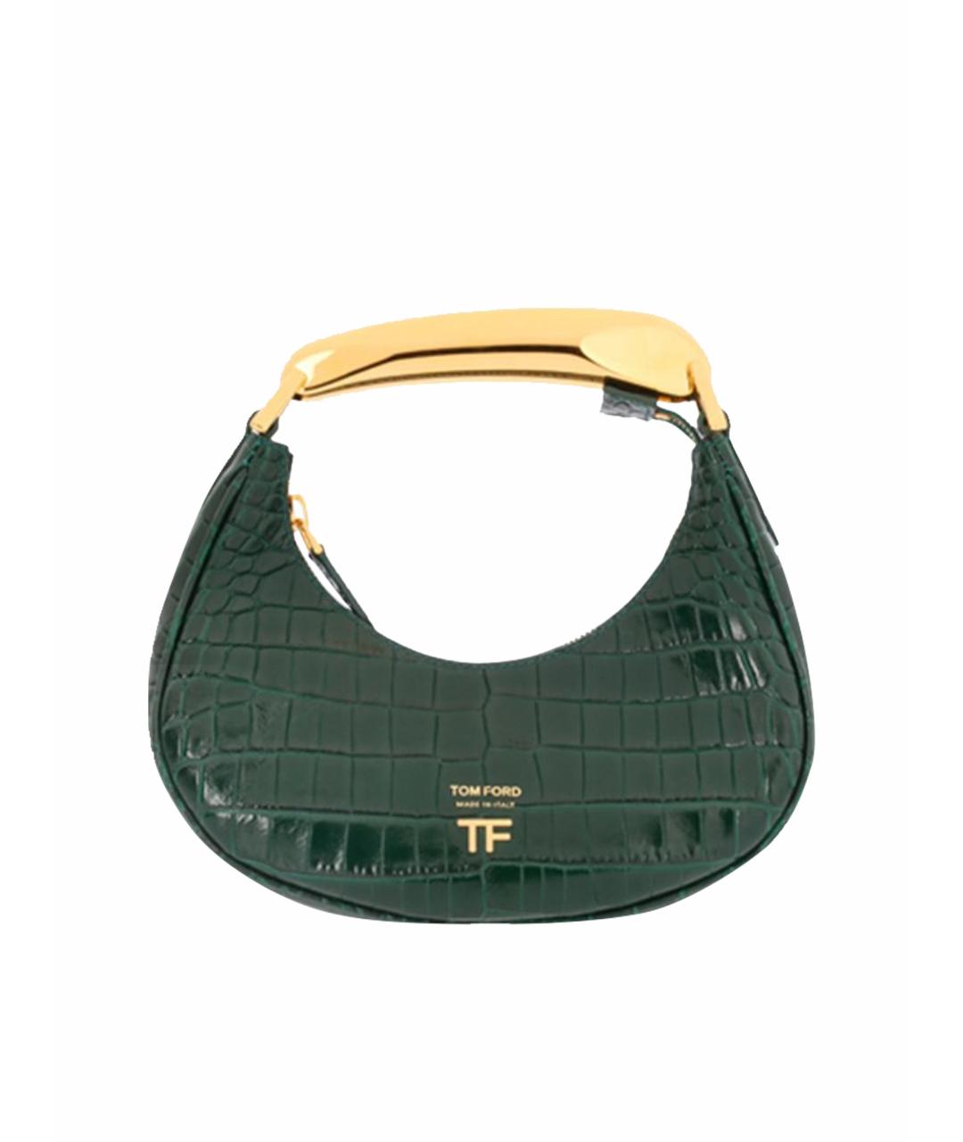 TOM FORD Зеленая кожаная сумка с короткими ручками, фото 1