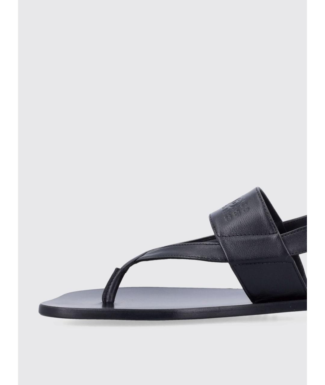 MM6 MAISON MARGIELA Черные кожаные сандалии, фото 4