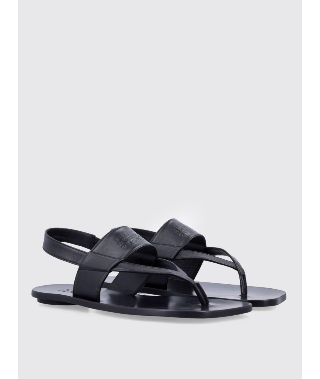 MM6 MAISON MARGIELA Черные кожаные сандалии, фото 2