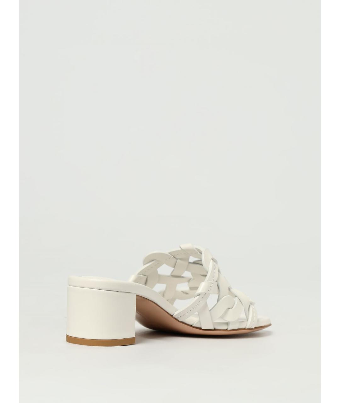 GIANVITO ROSSI Белые кожаные мюли, фото 3