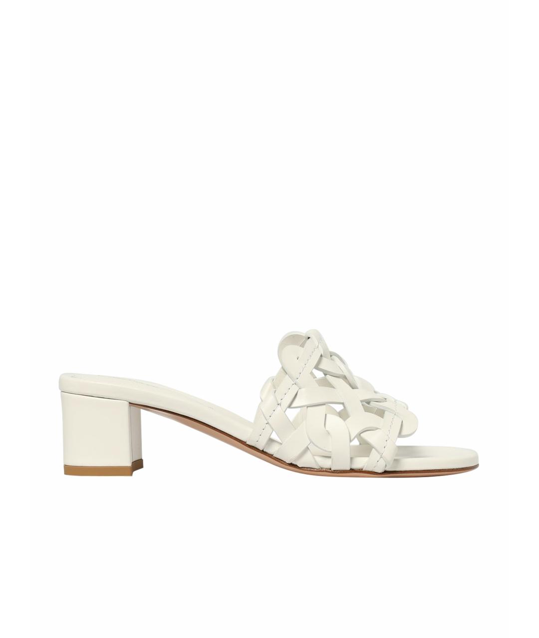 GIANVITO ROSSI Белые кожаные мюли, фото 1