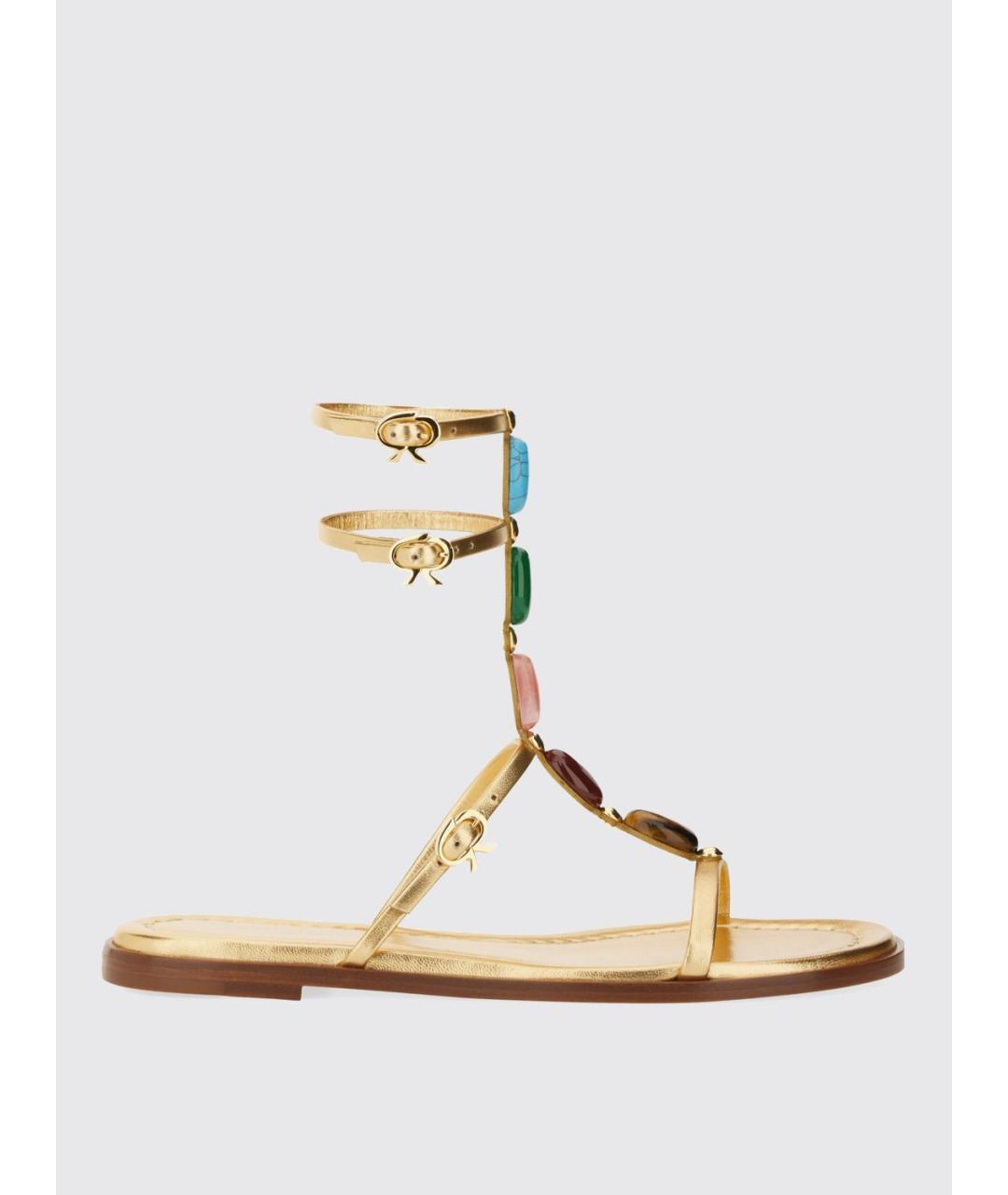 GIANVITO ROSSI Золотые босоножки, фото 4
