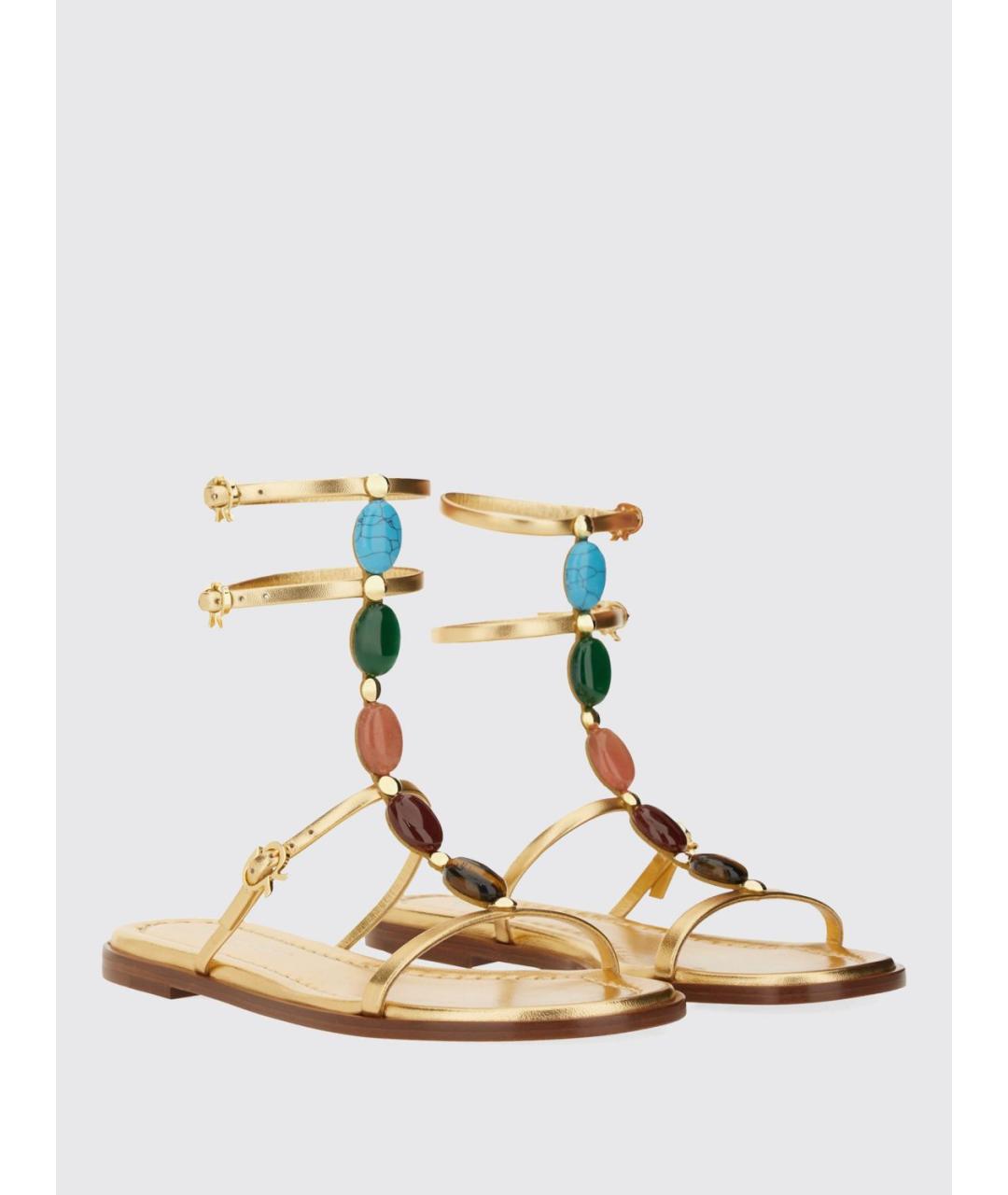 GIANVITO ROSSI Золотые босоножки, фото 2