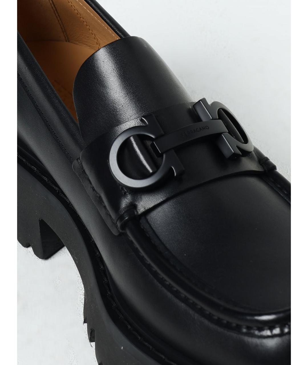 FERRAGAMO Черные лоферы, фото 4