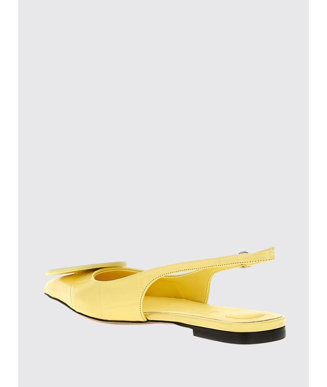 JACQUEMUS Желтые кожаные балетки, фото 3