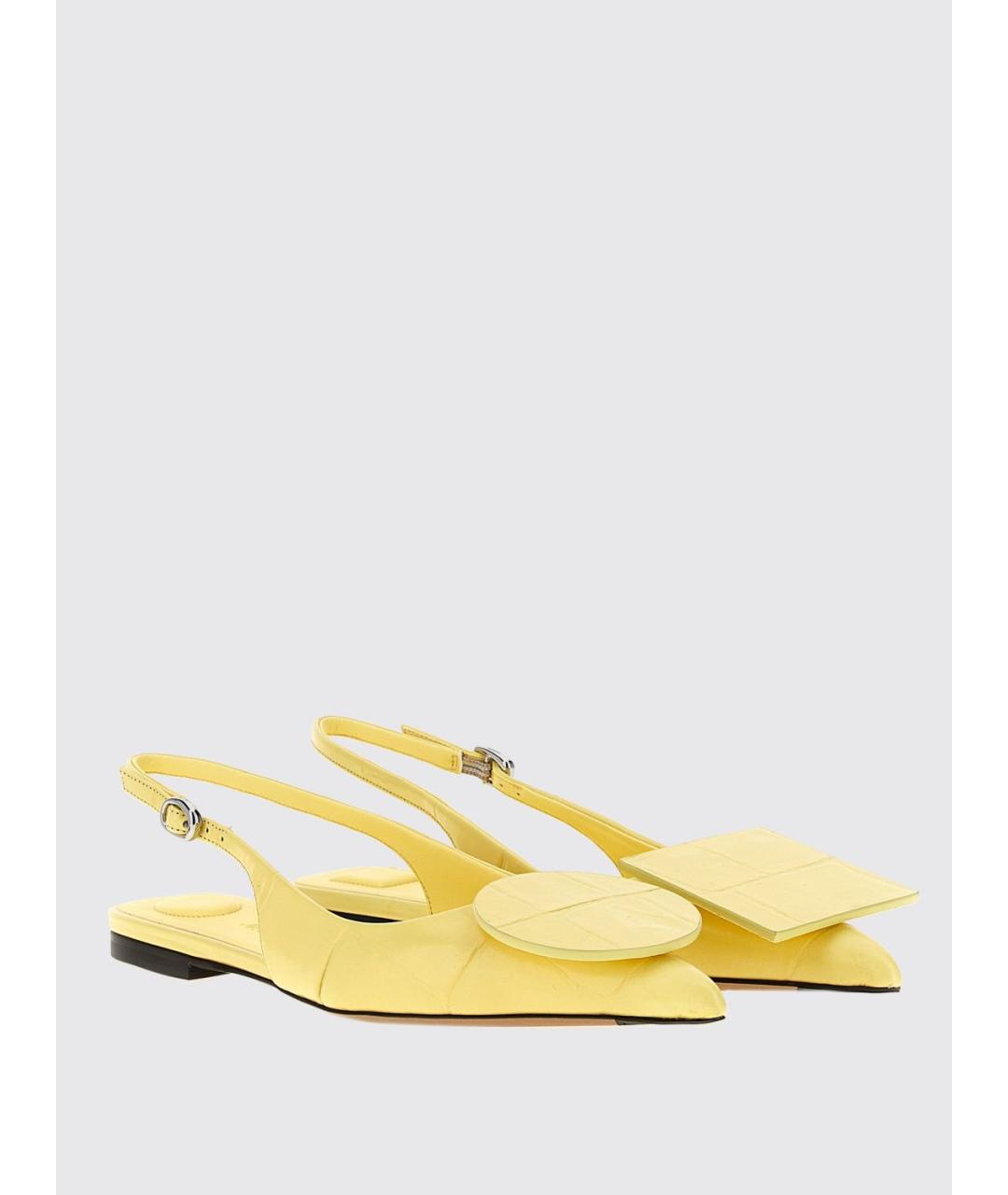 JACQUEMUS Желтые кожаные балетки, фото 2