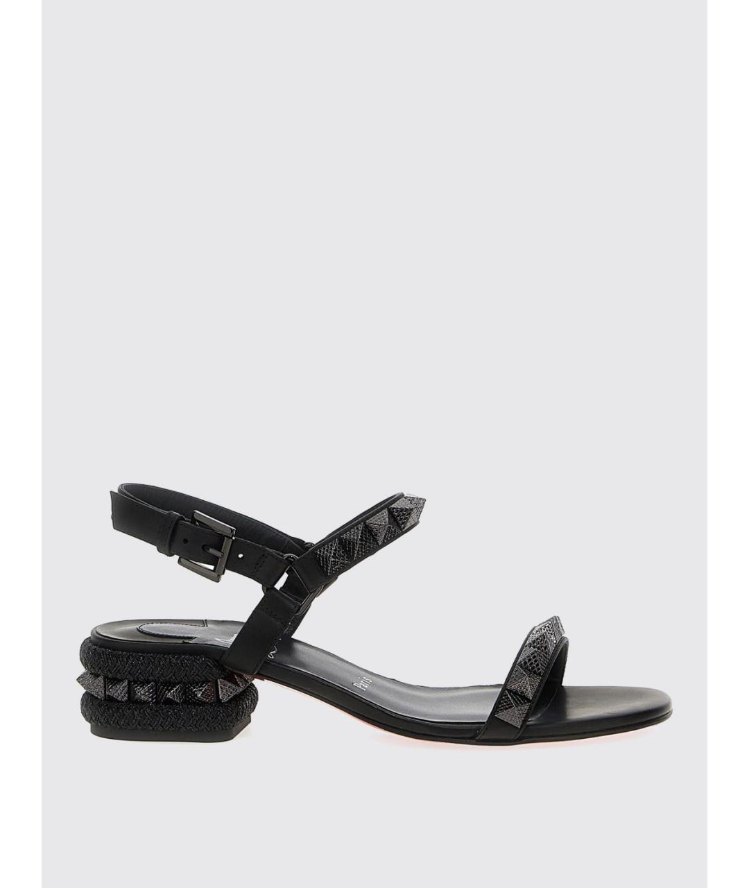 CHRISTIAN LOUBOUTIN Черные кожаные сандалии, фото 5