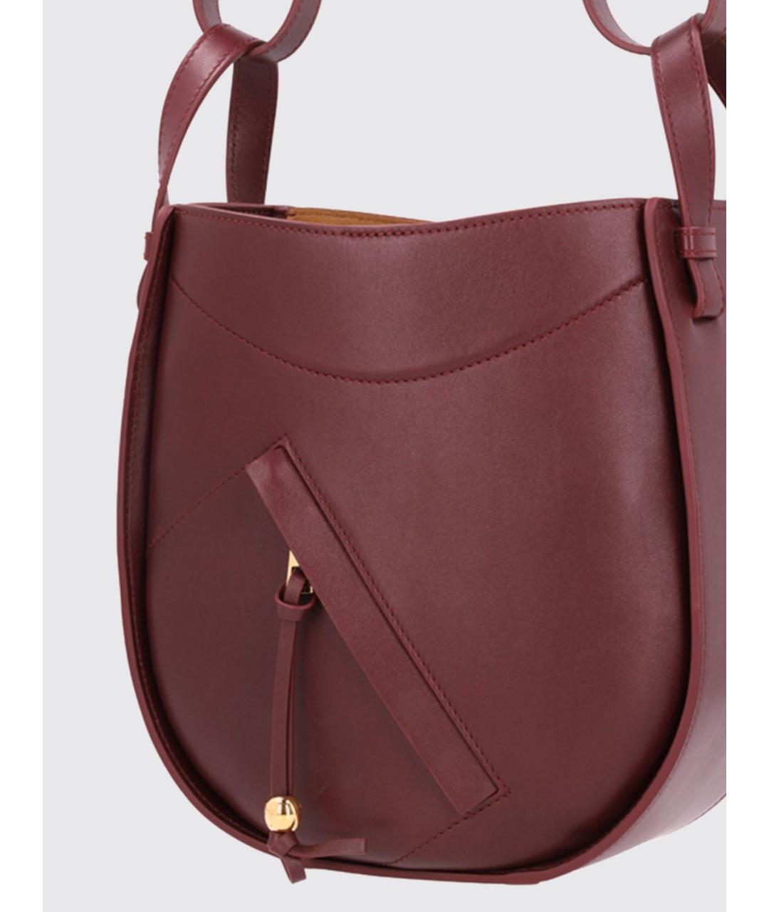 LOEWE Бордовая кожаная сумка через плечо, фото 3