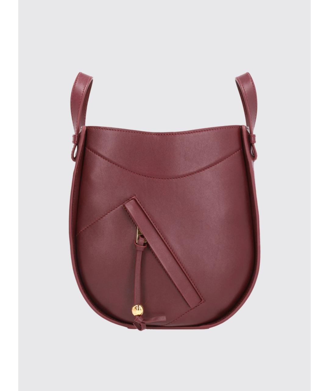 LOEWE Бордовая кожаная сумка через плечо, фото 4