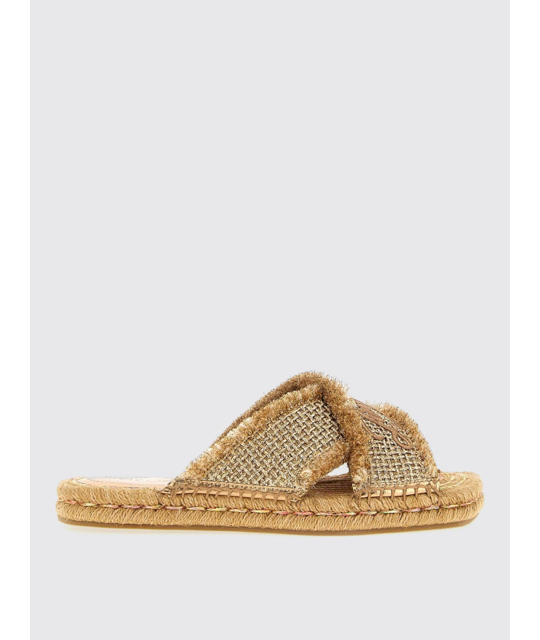 JIMMY CHOO Золотые босоножки, фото 5