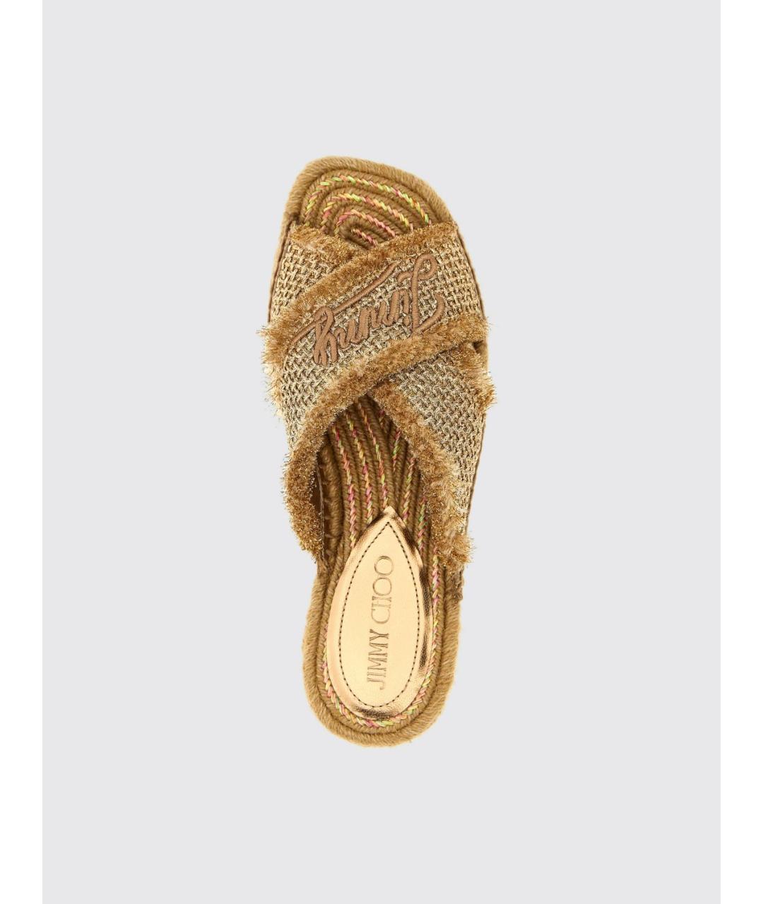 JIMMY CHOO Золотые босоножки, фото 4